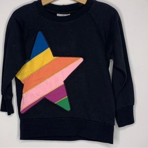 Hanna Andersson Black Sweatshirt with Rainbow Star